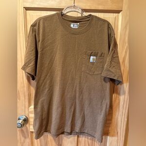 Carhartt Men's Short Sleeve Brown pocket with logo Tee Mens L